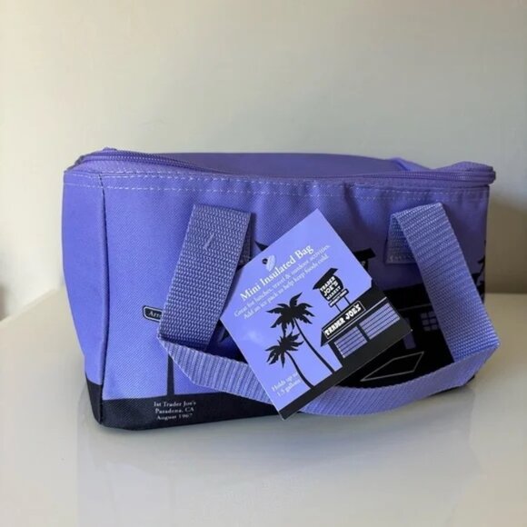 Trader Joe's Mini Insulated Tote Bag Purple Color Limited Edition SOLD OUT - Picture 10 of 13